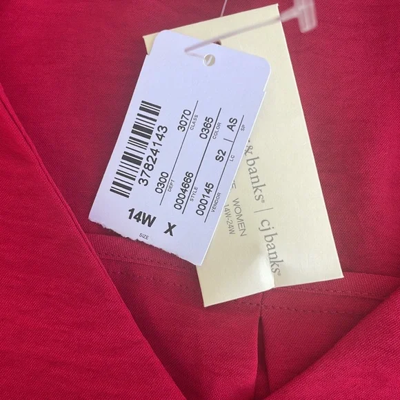 NWT CJ Banks size X 14W red blouse. - Picture 9 of 15